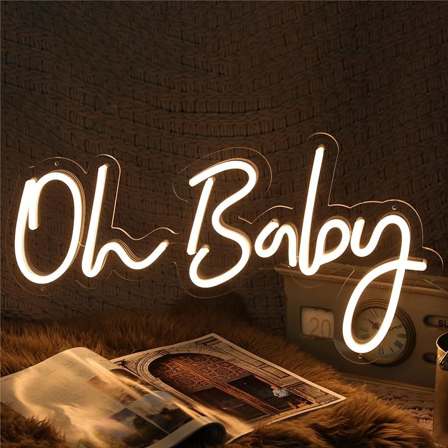 Baby Nursery Wall Lights - ป้ายไฟนีออน Oh Baby ไฟ LED แบบมาร์คี