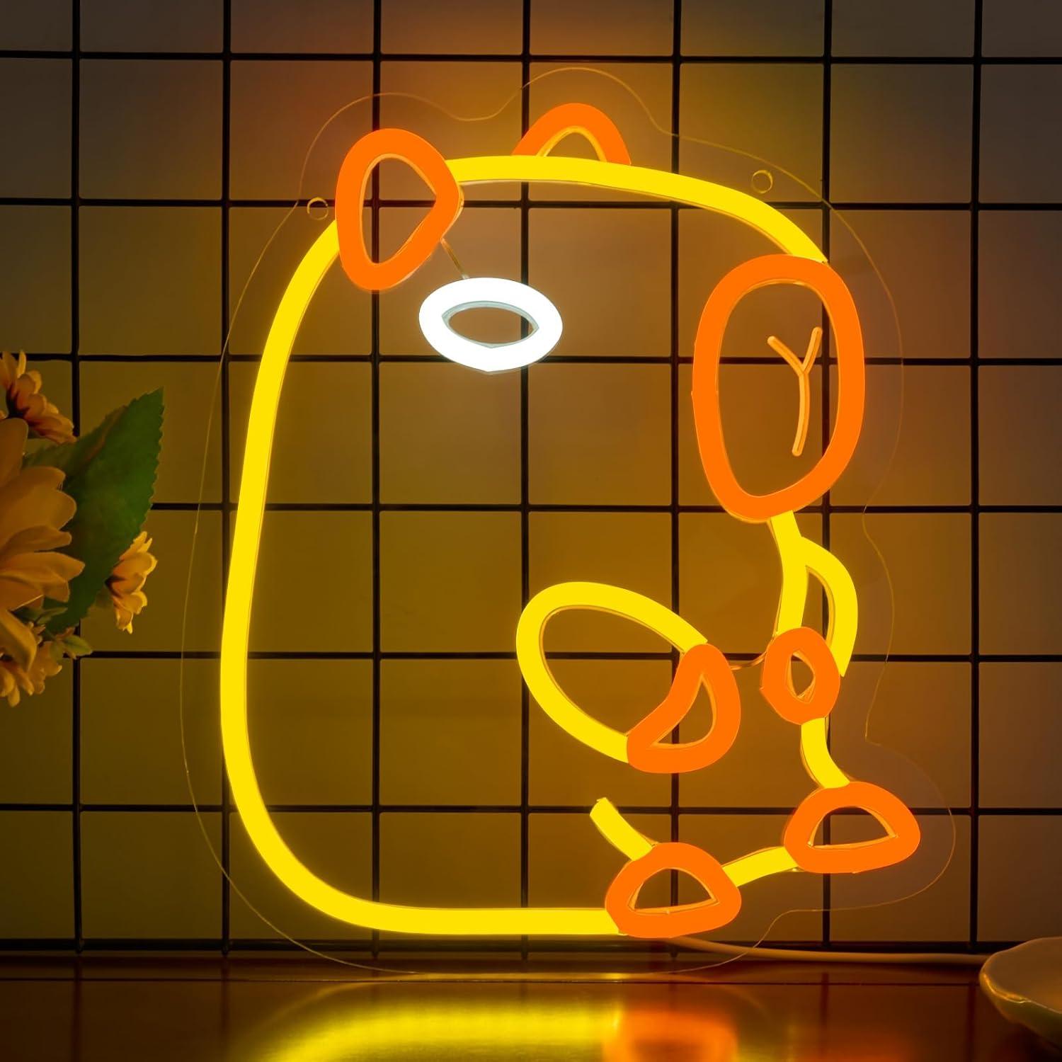 Baby Nursery Wall Lights - ป้ายไฟนีออนคาปิบาร่า ไฟ LED ปรับความสว่างได้ สำหรับเด็ก ห้องเด็กอ่อน