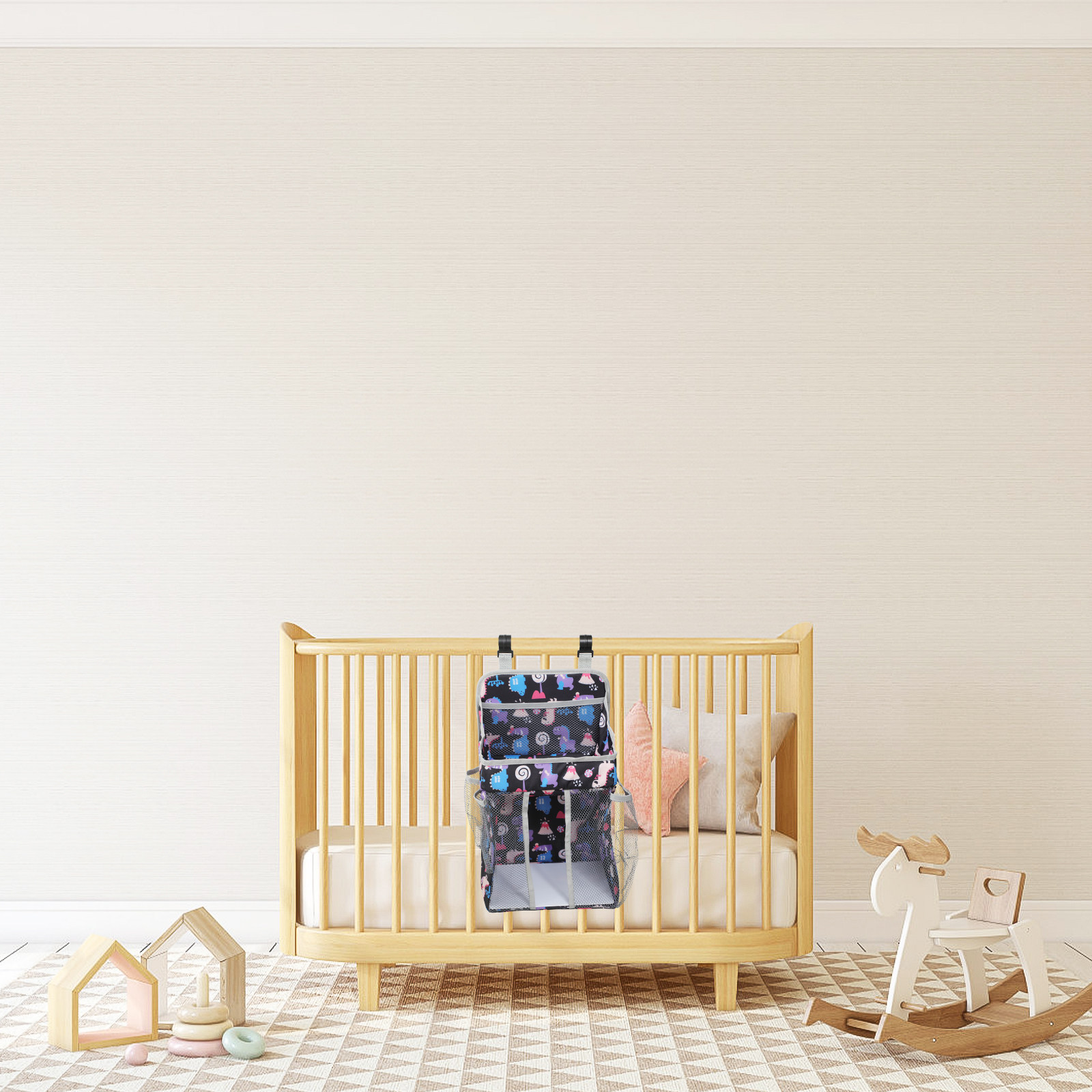 Baby Nursery Storage - กระเป๋าใส่ผ้าอ้อม ที่เก็บของในห้องเด็กอ่อน กระเป๋าแขวนเปลเด็ก ที่จัดเก็บผ้าอ้อมและของใช้บนเตียง