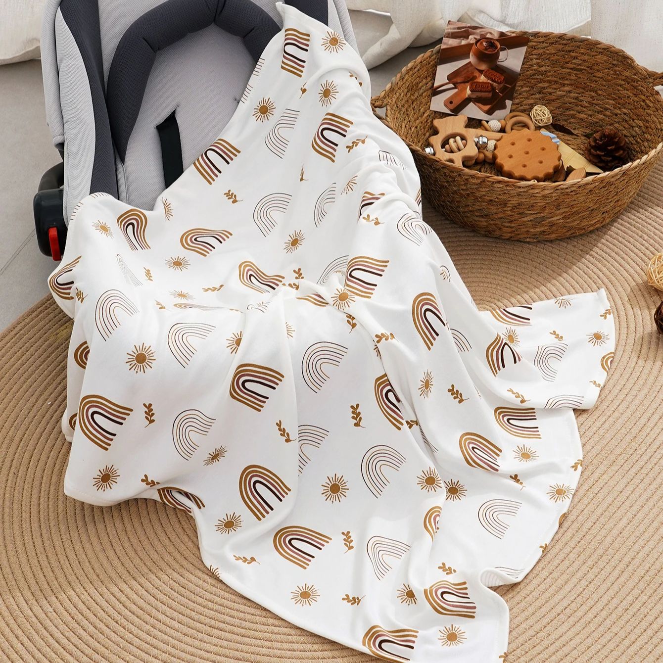 Baby Nursery Essentials - ผ้าห่อตัวเด็กแรกเกิด Elinfant ผ้าห่มเด็กอ่อนทำจากใยไผ่ ผ้าห่มนุ่มสบายสำหรับห่อตัวเด็ก อุปกรณ์จำเป็นสำหรับเด็กอ่อน