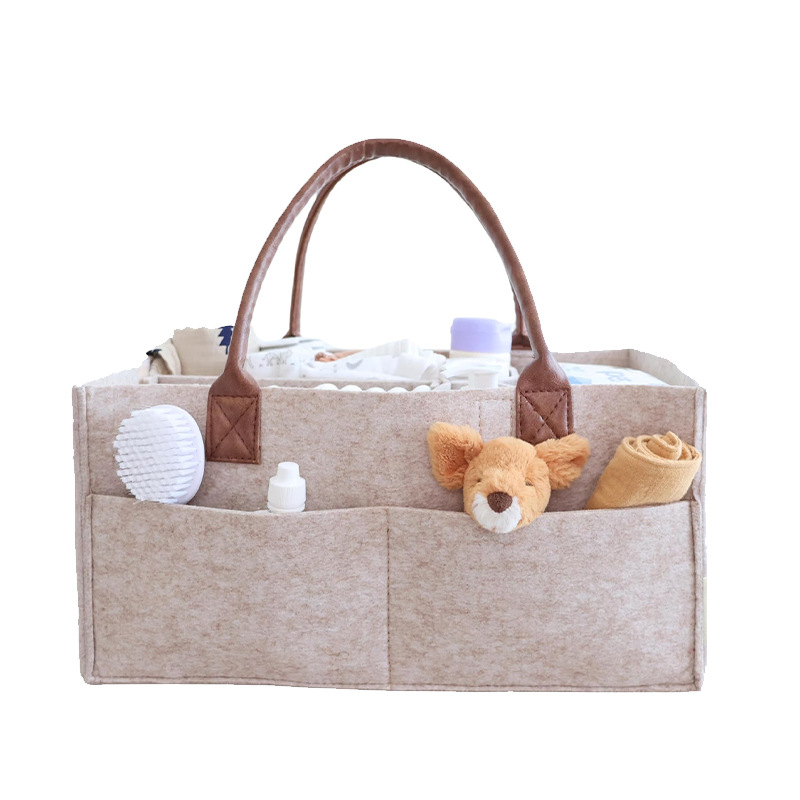 Baby Nursery Storage - ตะกร้าเก็บของเด็กอ่อนแบบมีหูหิ้ว กระเป๋าใส่ผ้าอ้อมเด็ก พร้อมช่องเก็บของขนาดใหญ่