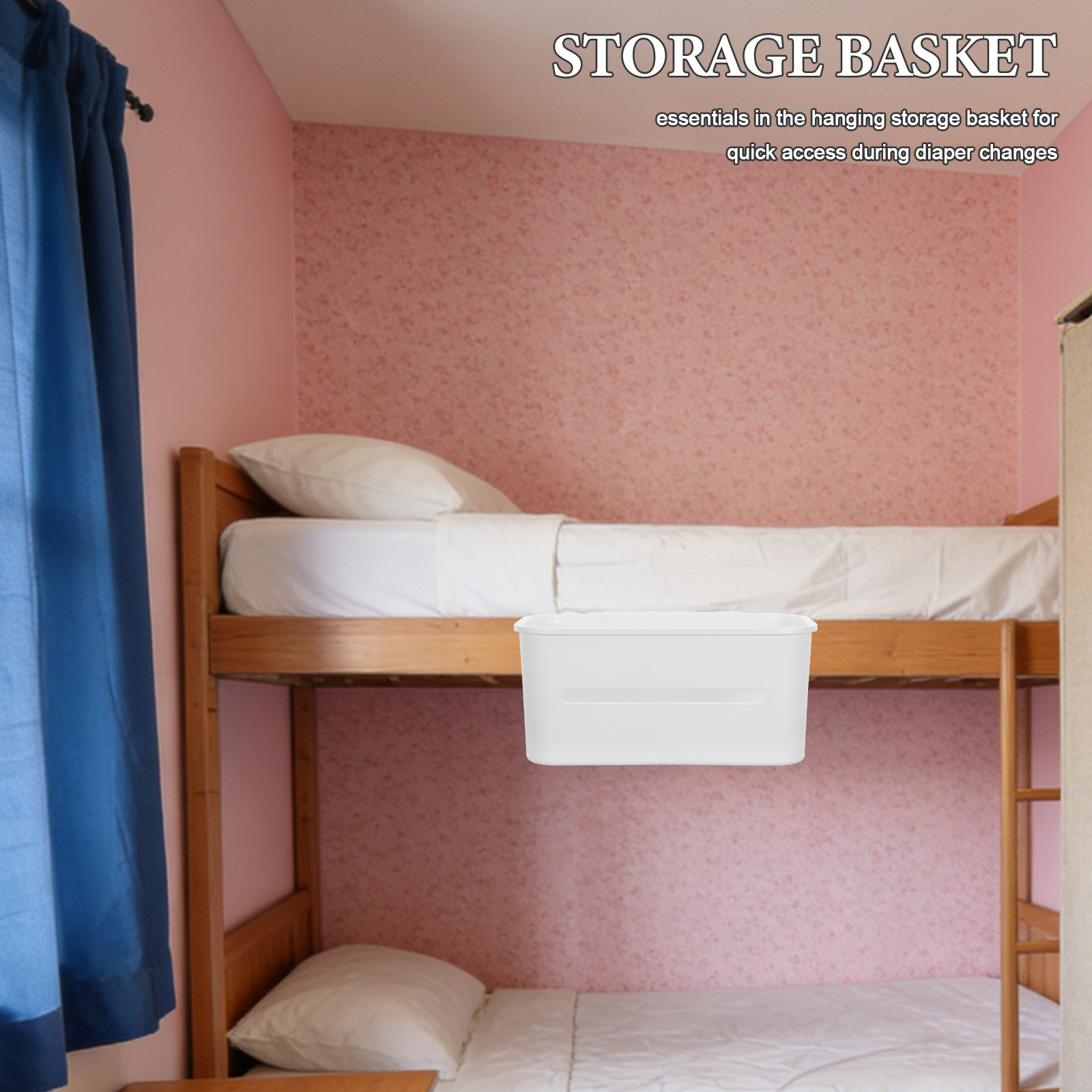 Baby Nursery Storage - ตะกร้าเก็บของแขวนข้างเตียงเด็กอ่อน สำหรับเก็บผ้าอ้อม เสื้อผ้า จุกนมหลอก พร้อมสายปรับระดับได้