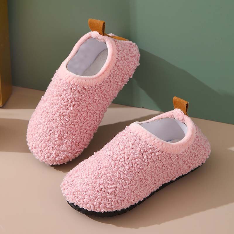 Baby Nursery Online - รองเท้าแตะในร่มบุขนแกะสำหรับเด็ก รองเท้ากันลื่นที่อบอุ่นสำหรับเด็กทารก ฤดูใบไม้ร่วง ฤดูหนาว โรงเรียนอนุบาล ใช้ในบ้าน