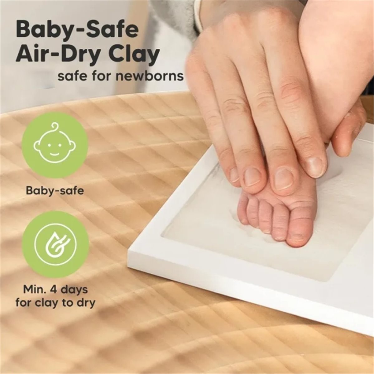 Baby Nursery Essentials - ชุดของที่ระลึกรอยมือและรอยเท้าเด็ก Y69A - กรอบดินเหนียวสำหรับตกแต่งห้องเด็กอ่อน, ของขวัญสำหรับคุณแม่มือใหม่, ของใช้จำเป็นสำหรับง