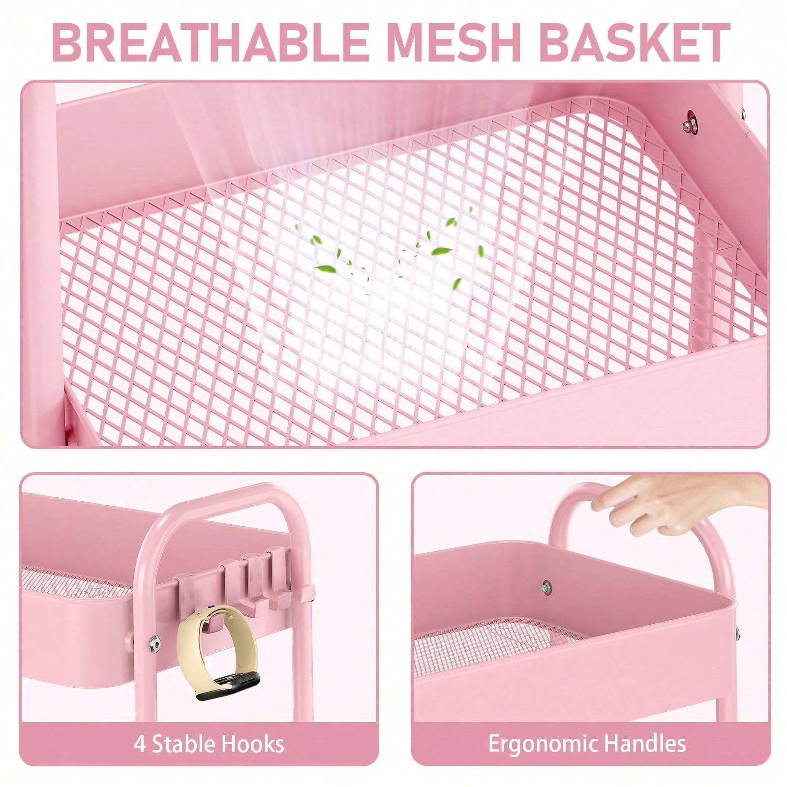รถเข็นโลหะ 3 ชั้นพร้อมล้อเลื่อ - Baby Nursery Essentials บทวิจารณ์และราคา