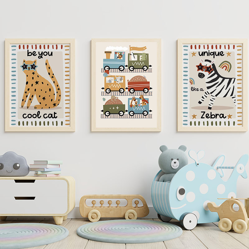 ภาพวาดการ์ตูนสัตว์ตลกๆ สำหรับต - Baby Nursery Posters บทวิจารณ์และราคา