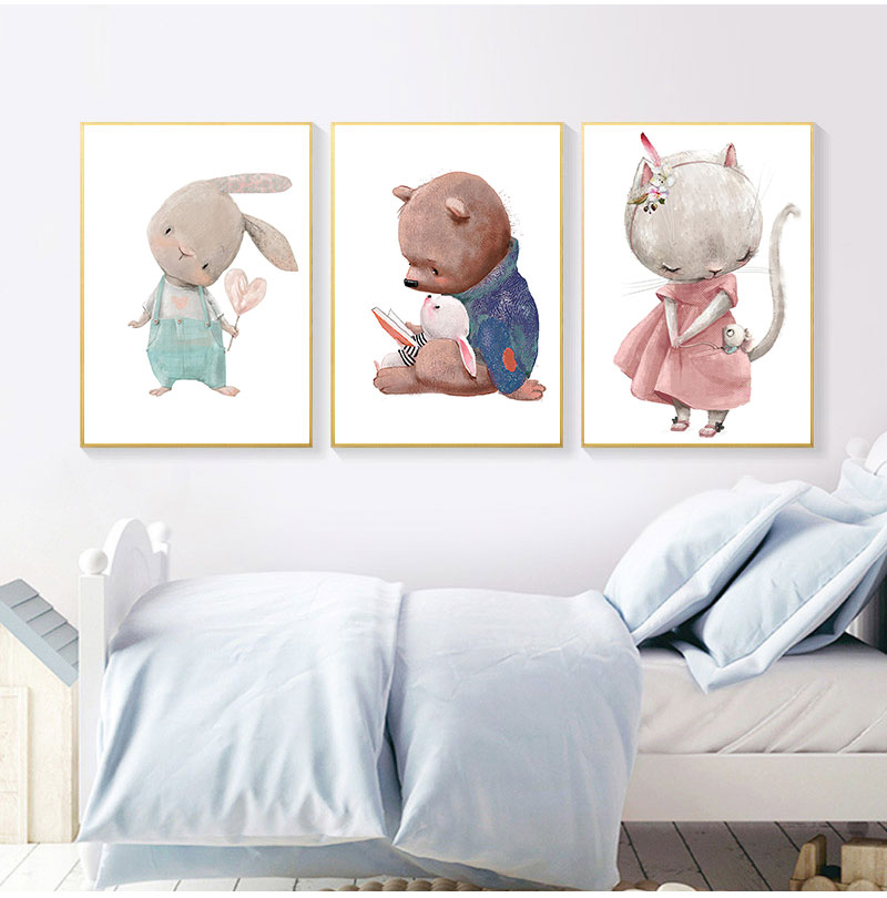 ภาพพิมพ์ศิลปะตกแต่งแบบไม่มีกรอ - Baby Nursery Posters บทวิจารณ์และราคา