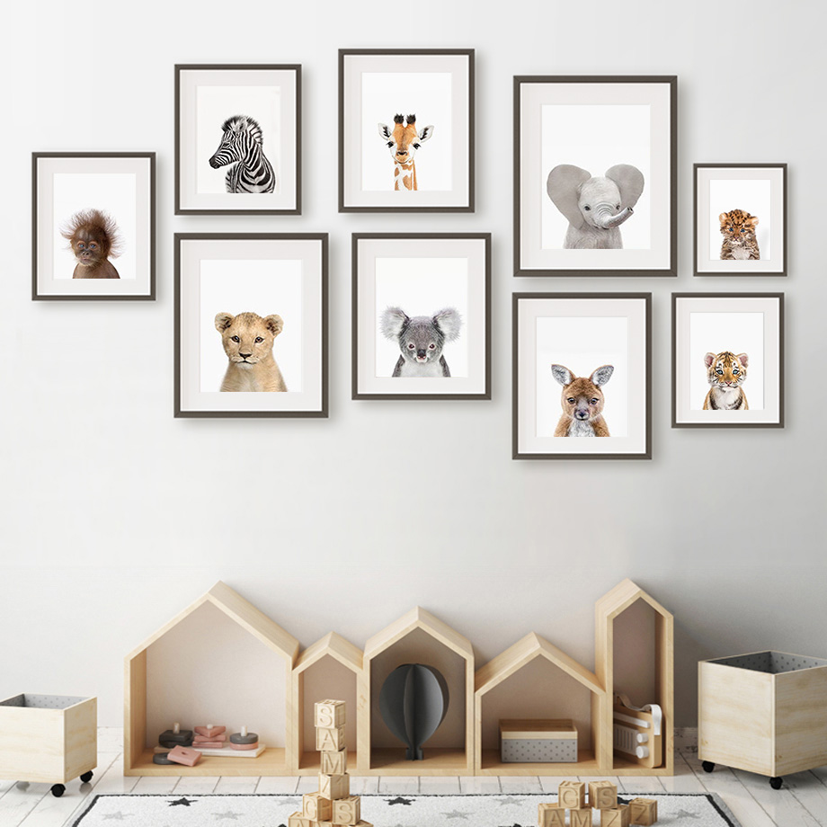 ภาพพิมพ์ติดผนังสำหรับตกแต่งห้อ - Baby Zoo Nursery บทวิจารณ์และราคา