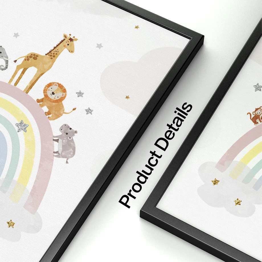ยีราฟ ช้าง บอลลูนลมร้อน ดวงอาท - Baby Nursery Posters บทวิจารณ์และราคา