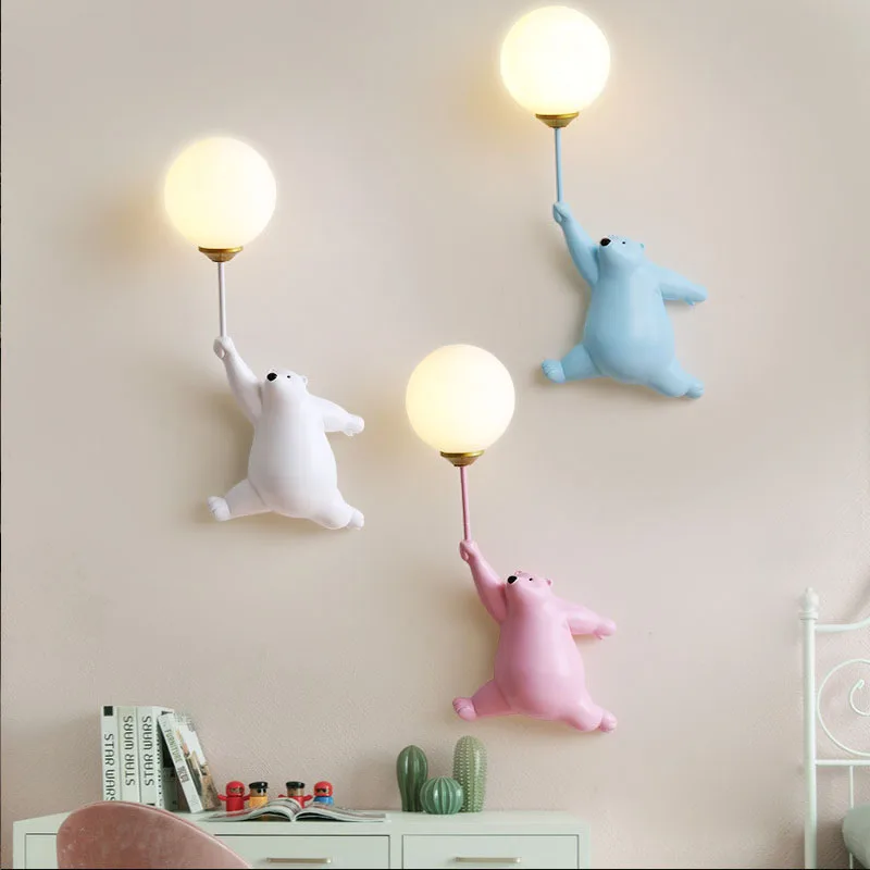 การ์ตูนหมีขั้วโลก LED Sconce L - Baby Nursery Wall Lights บทวิจารณ์และราคา