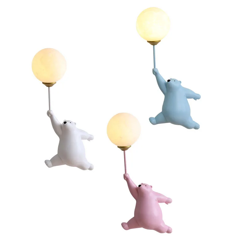 การ์ตูนหมีขั้วโลก LED Sconce L - Baby Nursery Wall Lights บทวิจารณ์และราคา
