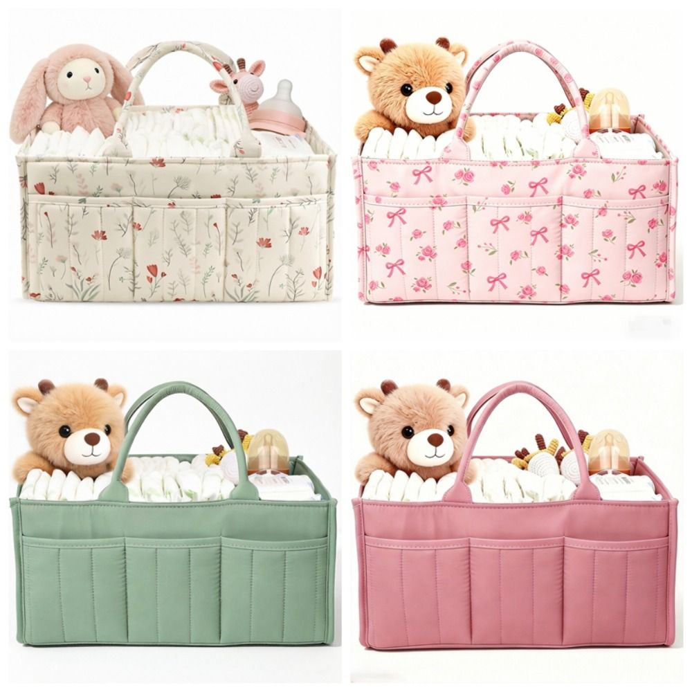 ตะกร้าเก็บของใช้เด็กอ่อนลายดอก - Baby Nursery Essentials บทวิจารณ์และราคา