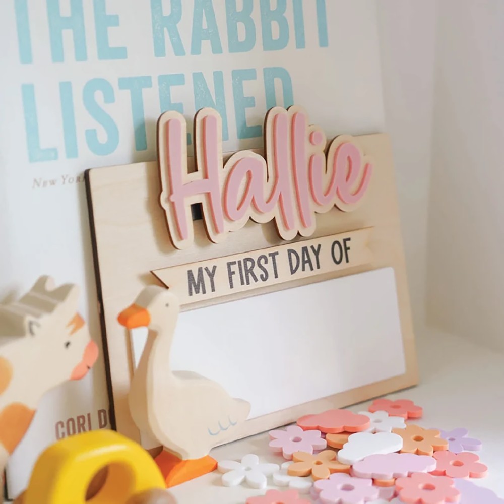 ป้ายชื่อไม้สำหรับวันแรกและวันส - Baby Nursery Ornaments บทวิจารณ์และราคา