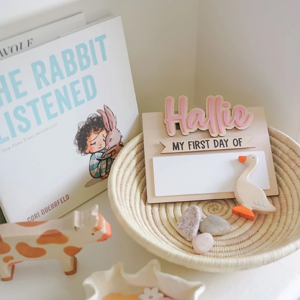 ป้ายชื่อไม้สำหรับวันแรกและวันส - Baby Nursery Ornaments บทวิจารณ์และราคา