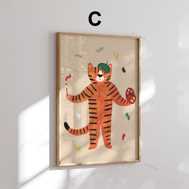 ภาพวาดการ์ตูนสัตว์น่ารักสำหรับ - Baby Nursery Posters บทวิจารณ์และราคา