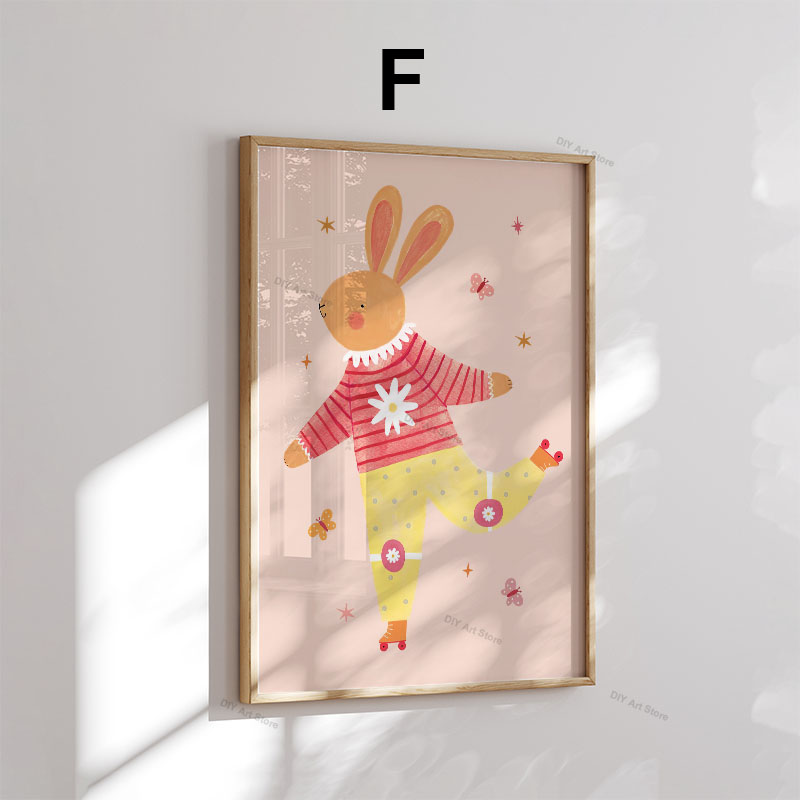 ภาพวาดการ์ตูนสัตว์น่ารักสำหรับ - Baby Nursery Posters บทวิจารณ์และราคา