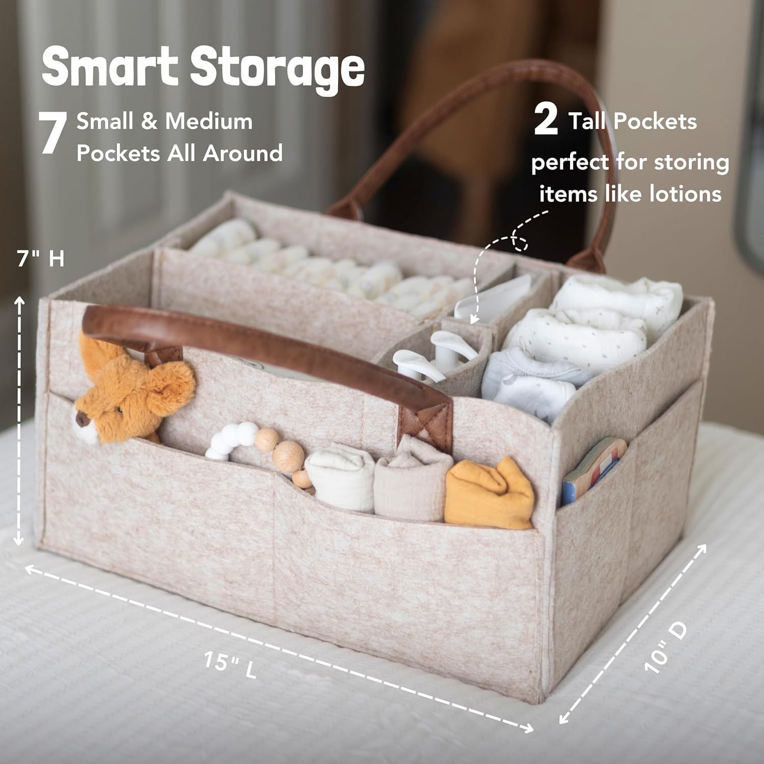 ตะกร้าเก็บของเด็กอ่อนแบบมีหูหิ - Baby Nursery Storage บทวิจารณ์และราคา
