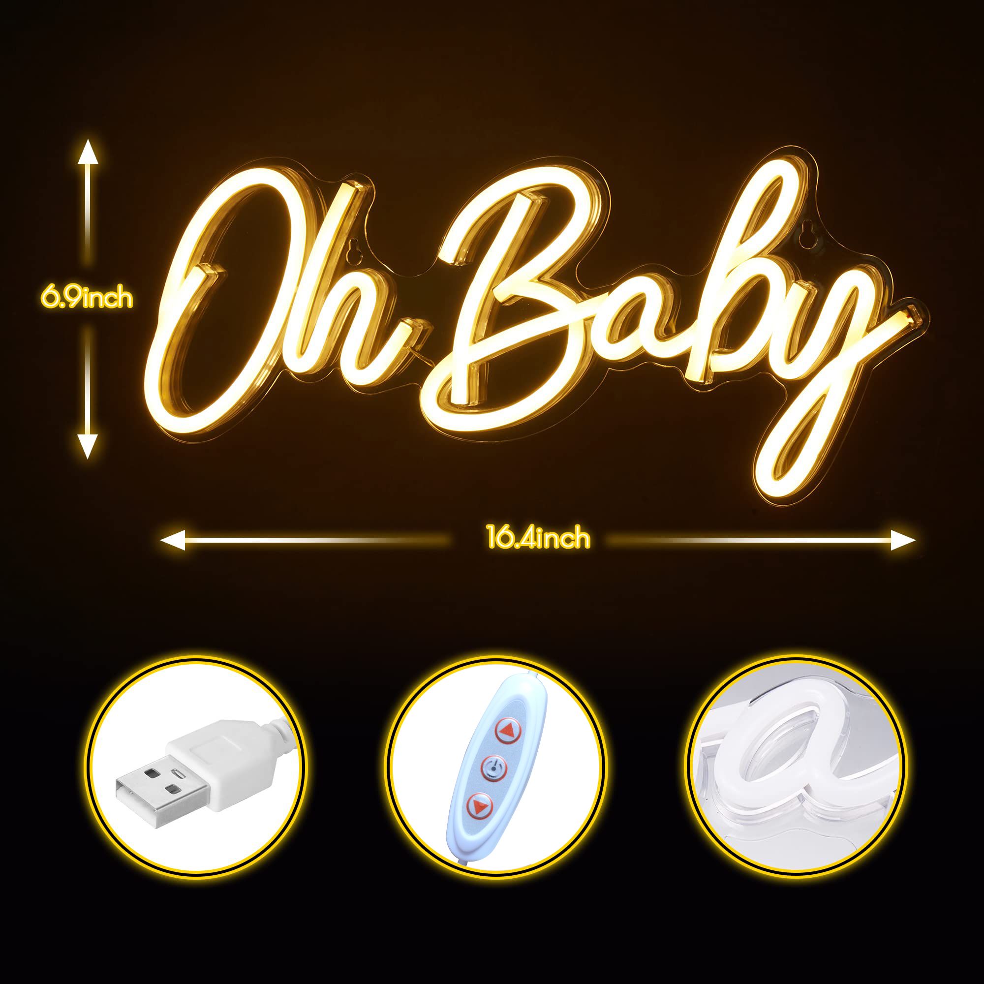 ป้ายไฟนีออน Oh Baby แบบ USB ปร - Baby Nursery Wall Lights บทวิจารณ์และราคา