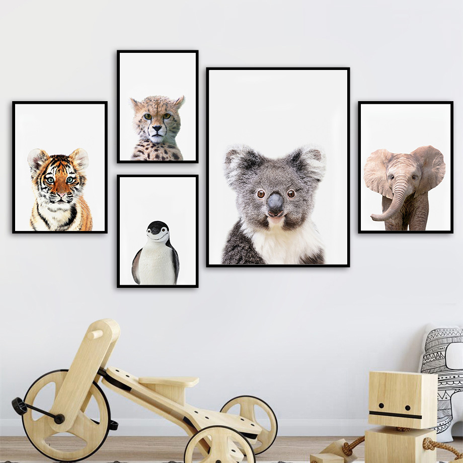 ภาพพิมพ์บนผ้าใบแบบไม่มีกรอบ 1  - Baby Zoo Nursery บทวิจารณ์และราคา