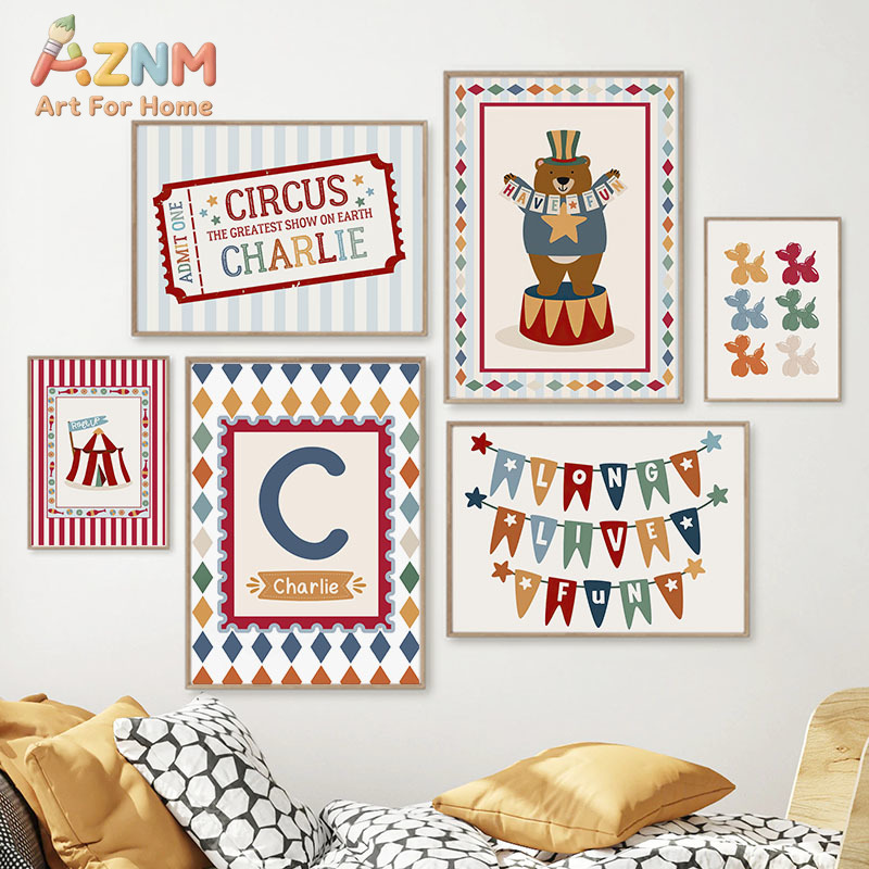 หมีนักมายากลในคณะละครสัตว์ ภาพ - Baby Nursery Posters บทวิจารณ์และราคา