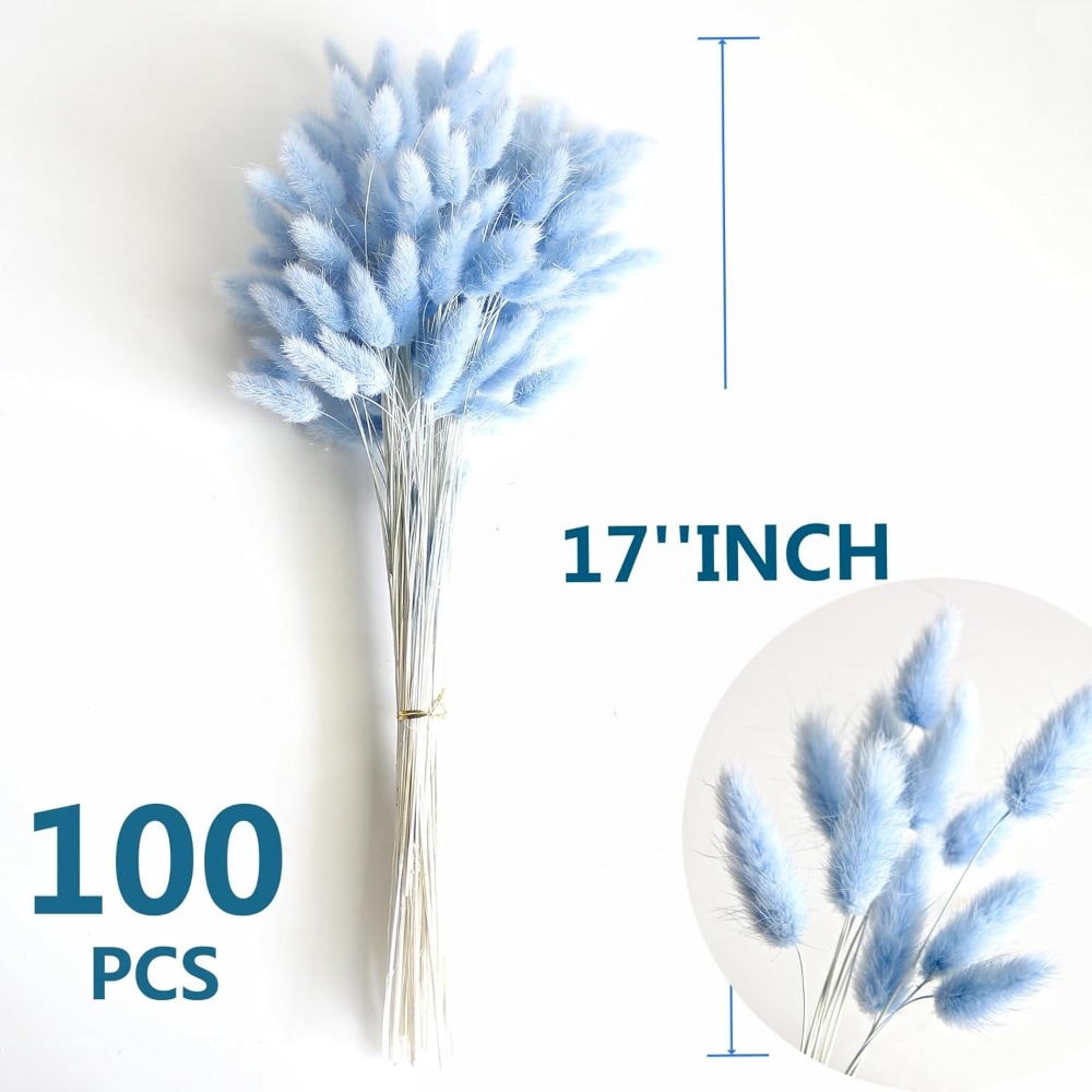 100PCS Blue Hare's-tail หญ้ากร - Baby Nursery Ornaments บทวิจารณ์และราคา