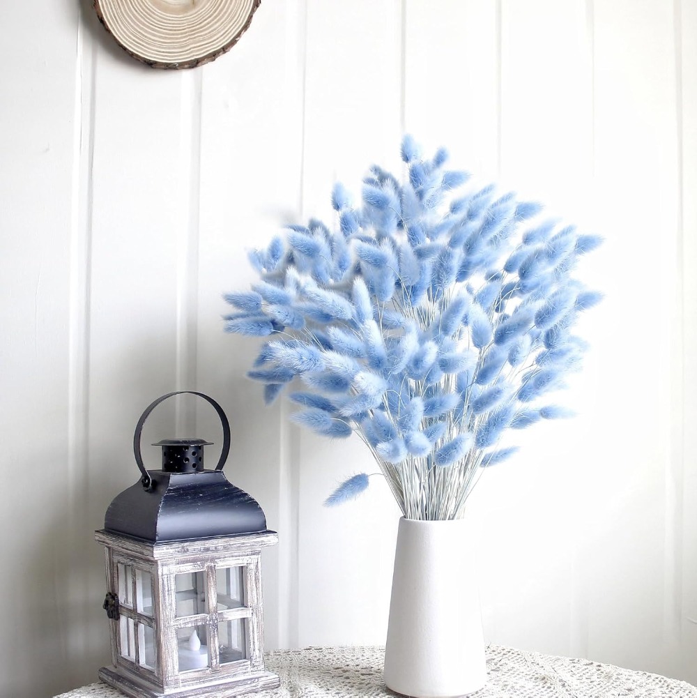 100PCS Blue Hare's-tail หญ้ากร - Baby Nursery Ornaments บทวิจารณ์และราคา